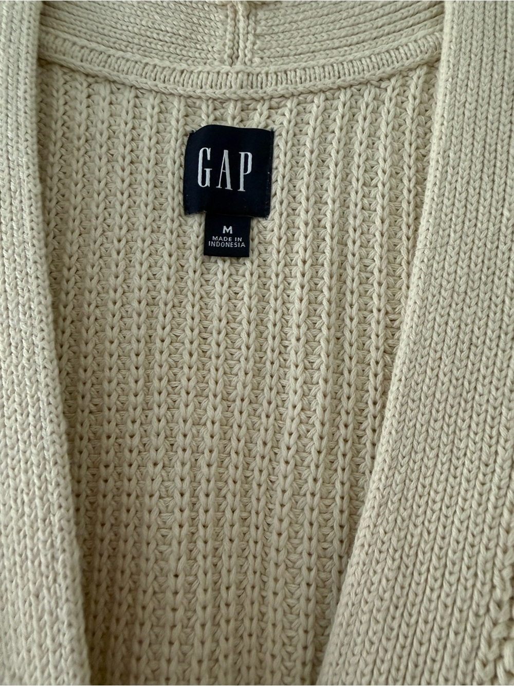 GAP Cream Ribbed Button-Front Cardigan - Picture 2 of 5